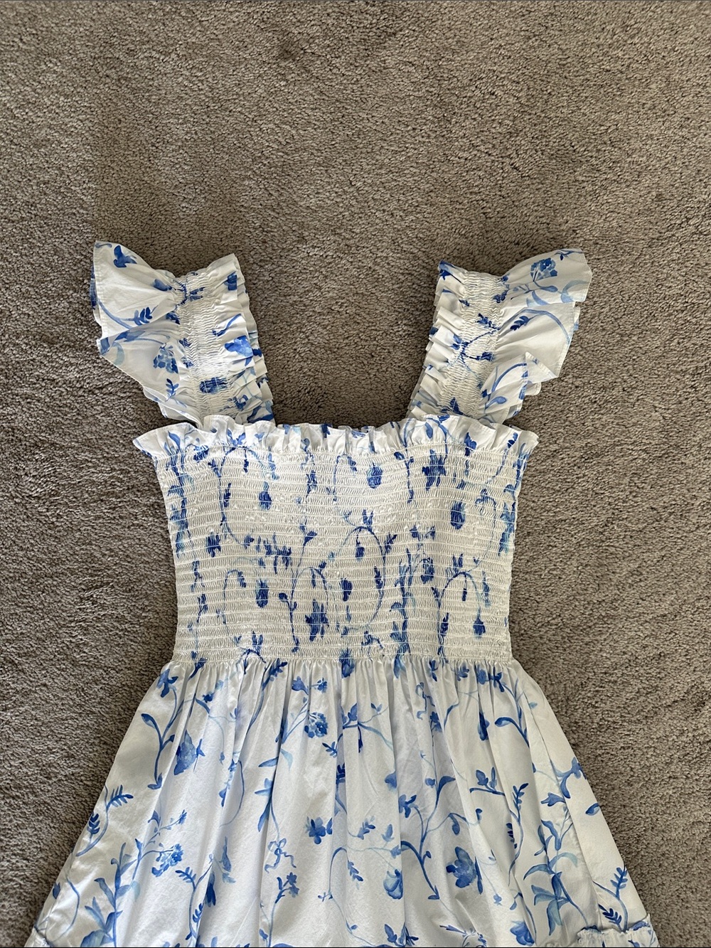 Hill House Home Ellie Nap Dress in Blue Botanical - Picture 3 of 4
